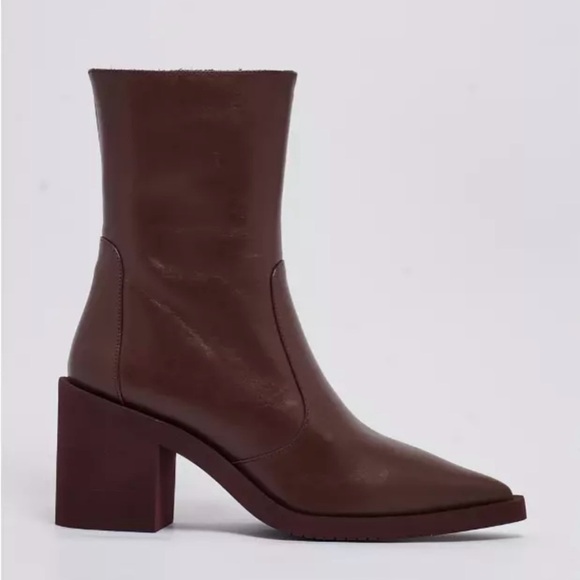 Free People Shoes - NWOB Free People EQUITARE Theo Leather Boots 38 US 7 Bordeaux Burgundy Pointed